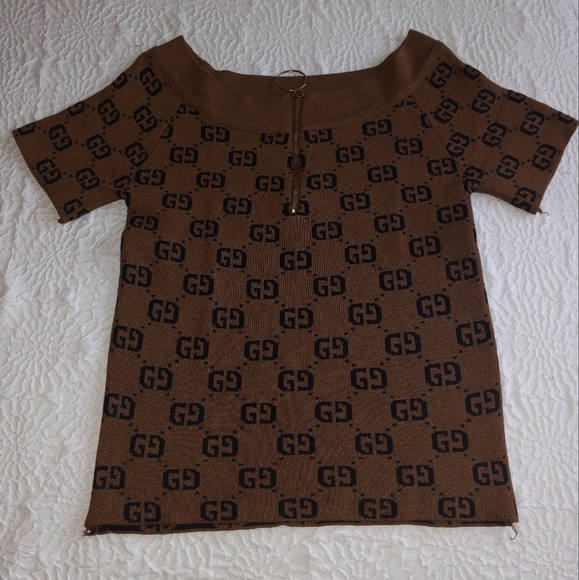 Vintage fitted Gucci Jacquard-knit top - Picture 6 of 6